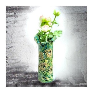 Handmade ceramic vase, ceramic flower vase, pottery flower vase, Shabby Chic Vase, Home Décor vase, # 150