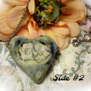 Ceramic Heart Necklace Earthy Heart Necklace Heart Jewelry 18 Inch Chain one of a kind necklace gift necklace 140 image 2