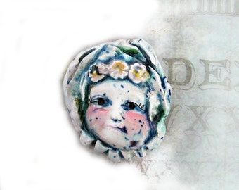 Pendant bead, Focal bead, Handmade ceramic bead, clay bead, one of a kind bead - OOAK bead -      # 146