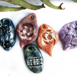 bead set -clay beads, handmade beads, artisan beads, organic beads, (5) loose beads,   # 186