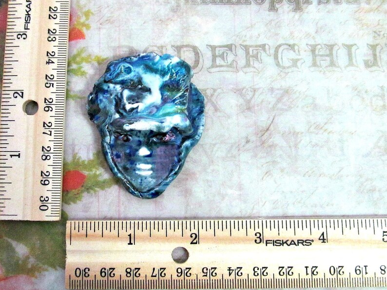 Ceramic bead clay beads pottery beads Focal Bead Handmade bead # 12 Face Bead