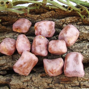 Artisan ceramic beads , handmade clay beads - necklace bead supply ,handmade ceramic beads, handmade stoneware beads- (10) beads,     # 124