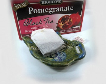 portavasos de té de cerámica, reposo de bolsa de té -Plato de cerámica, Plato de bolsitas de té, decoración de cocina, porta bolsa de té de cerámica - regalo de los amantes del té -regalo de la anfitriona # 26