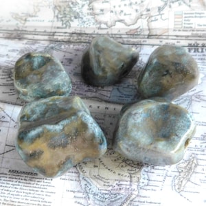 Handmade rustic beads - handmade ceramic clay , chunky clay beads supplies, set of 5 beads - Handmade Artisan Beads   # 116