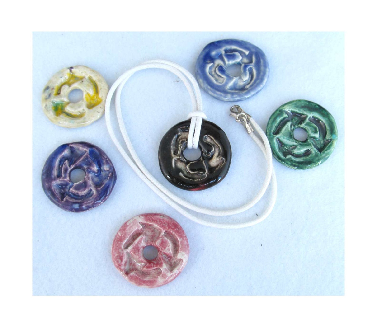 Ceramic Clay Beads, Large Clay Beads, Black Clay Beads, Red Beads