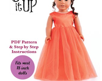 The Addy Gown for 18-Inch Dolls – Digital PDF Sewing Pattern fits dolls such as American Girl®
