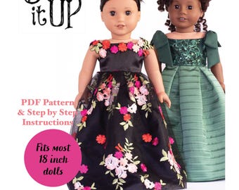 PDF Schnittmuster für 45-cm-Puppenkleid - Creta Box Plissee Kleid