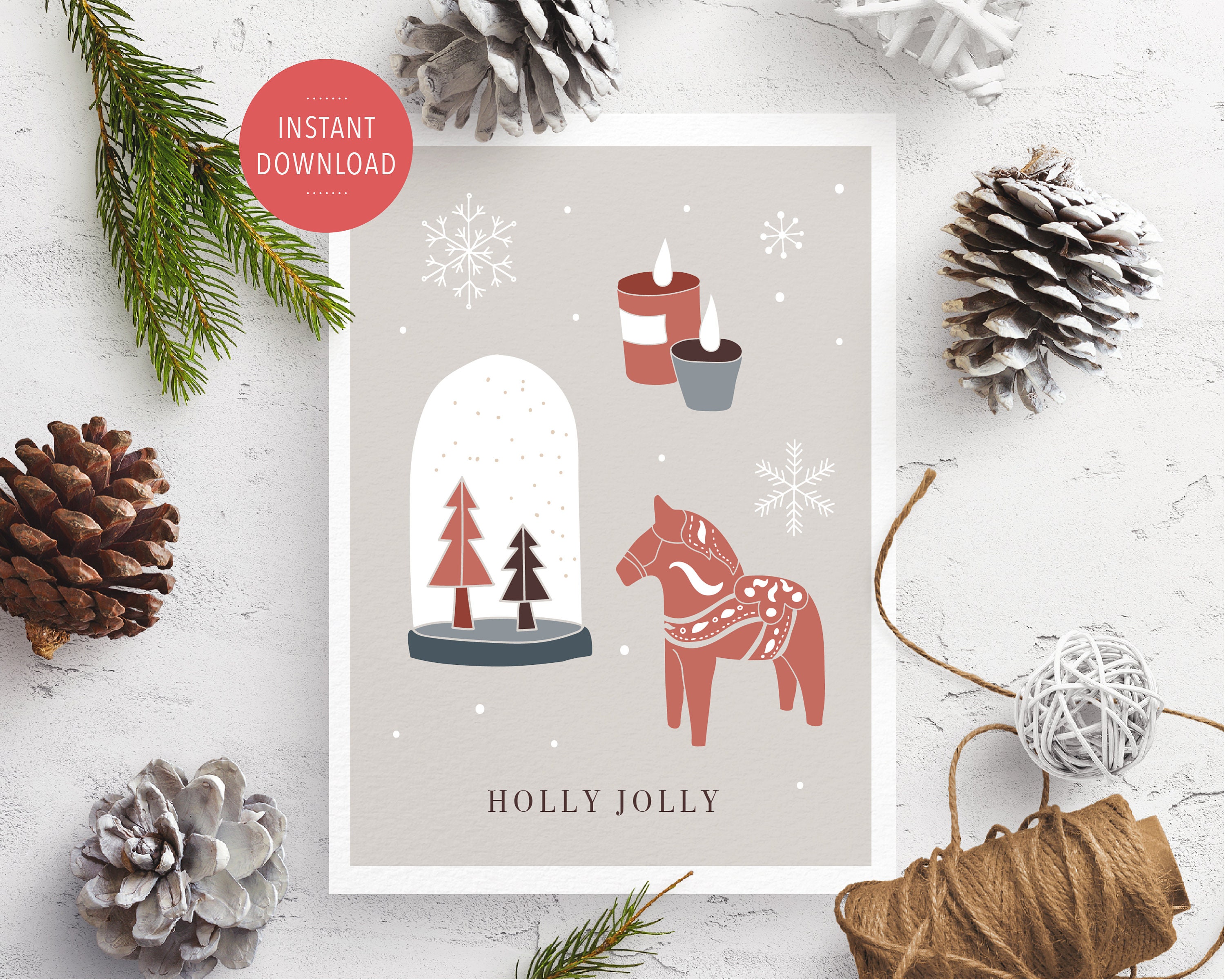 Nordic Christmas Print Scandinavian Christmas Printable | Etsy