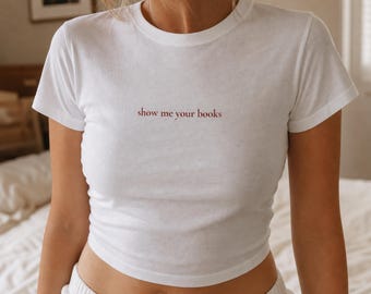 Camiseta "Muéstrame tus libros" / Camiseta infantil, Camiseta minimalista para amantes de los libros