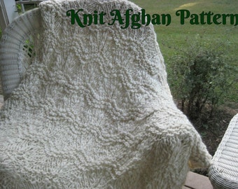 Knit Afghan Pattern, Bulky Afghan Pattern, Handspun Yarn, Knit Blanket, Chunky Knit Blanket, Chunky Afghan, Soft Blanket, Soft Afghan