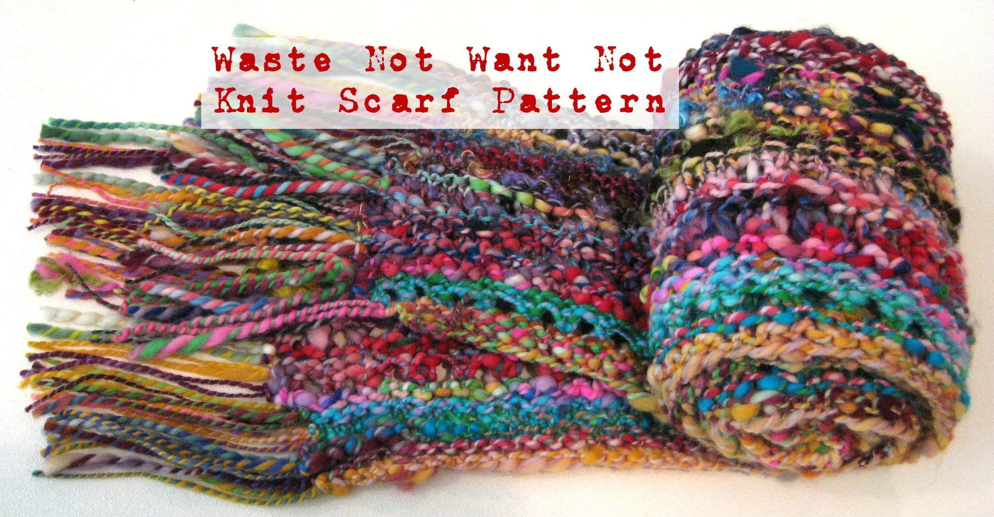 Waste Not Want Not Knit Scarf Pattern Handspun Yarn Art Yarn - Etsy