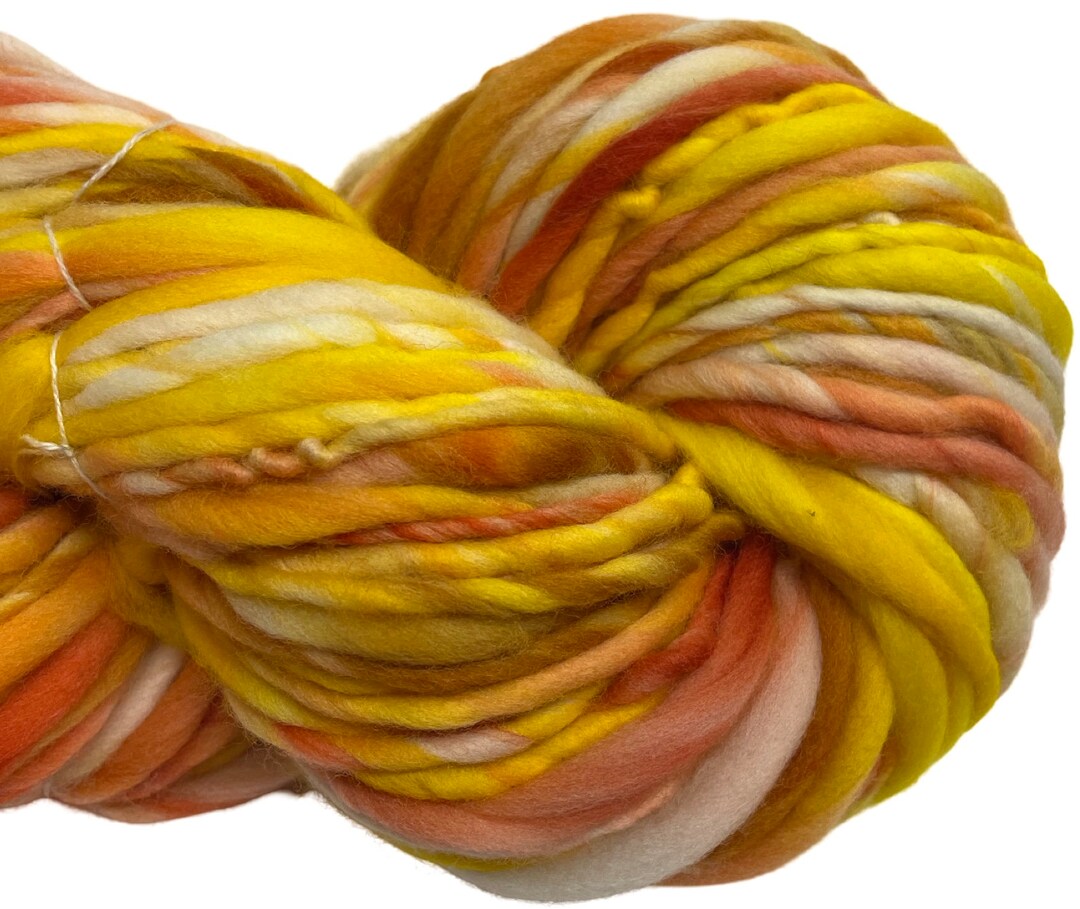 Super Bulky Handspun Yarn Candy Corn 118 Yards Orange Yellow White ...
