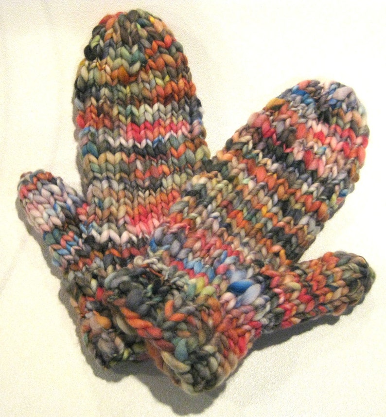 Wicked Easy 38 Row Knit BULKY Mitten Pattern Handspun Yarn Etsy