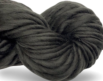 Super Bulky Handspun Yarn Solid Charcoal 45 yarn grey yarn gray yarn merino wool weaving chunky soft knitting crochet weaving supplies