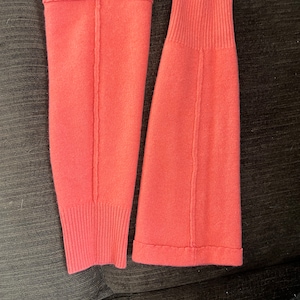 Orange Pure Cashmere Fingerless Mittens, Arm Warmers, Leg Warmers