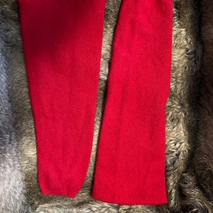 Pure Cashmere Red Arm/Leg Warmers, 15 1/2&quot;
