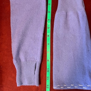 Purple Short Pure Cashmere Hand and Arm Warmers w/Thumb Hole