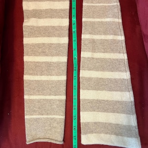 Light and Dark Tan Pure Cashmere Arm/Leg Warmers, 17 1/2&quot;