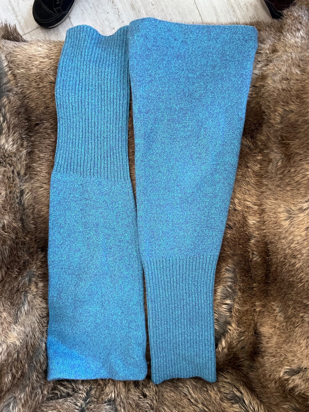 Heather Blue Pure Cashmere Leg Warmers, Can Be Cuffed 21 Etsy