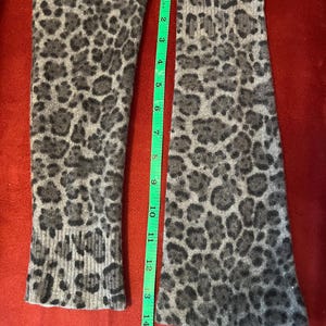 Gray and Black Animal Print Pure Cashmere Arm/Leg Warmers