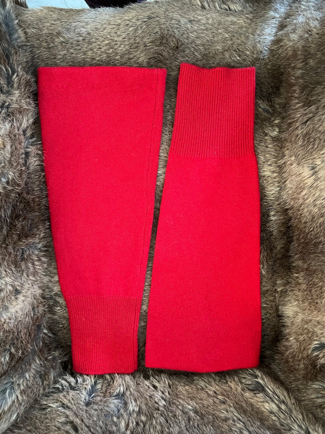 Red Pure Cashmere Leg Warmers Etsy