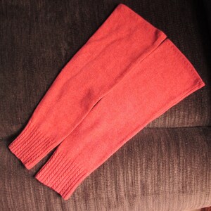 Pure Cashmere Fingerless Mittens in Pumpkin