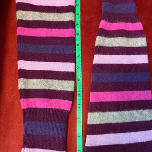 Pure Cashmere Multi Colored Arm/Leg Warmers, 15&quot; Long