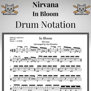 In Bloom – Drum Sheet (Educational PDF Inspired by Nirvana) – Drum Notation / Lesson