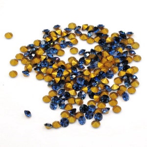 20ss Swarovski Rhinestones, 4.9mm , Montana Blue, Gold Pointed Backs, (20)