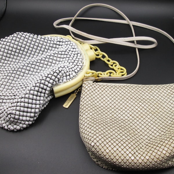 Whiting and Davis Vintage Mesh Handbags (2), Bakelite Handle, Some Repairs