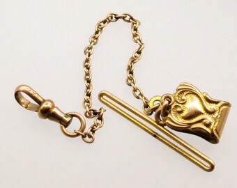 Antique Victorian, Edwardian GP Watch Chain with Vest Clip, Signed W.A.Y.