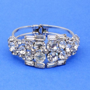 D E Juliana Rhinestone Clamper Bracelet, Confirmed & Verified, Vintage 1960 Rare Find. 1 of 2