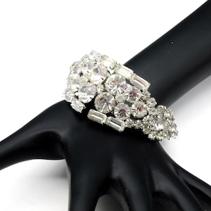 D E Juliana Rhinestone Clamper Bracelet, Confirmed & Verified, Vintage 1960 Rare Find. 2 of 2
