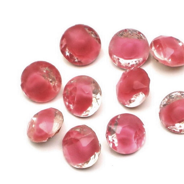 60ss Rose Clear Givre, Rhinestones-TP Dentelles, New Old Stock, x10