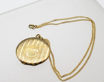 1930s RGP Etched Locket, 1 20 12ktGF Chain, Antique 1930-40s Jewelry