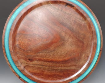13 inch rim inlay walnut platter