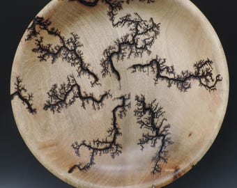 13 inch fractal myrtle wood shallow bowl or platter