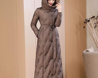 Gilet Lungo Invernale Da Donna Con Cappuccio, Trapuntato E Imbottito, Senza Maniche, Con Tasche, Taglie Forti, Perfetto Per Il Freddo