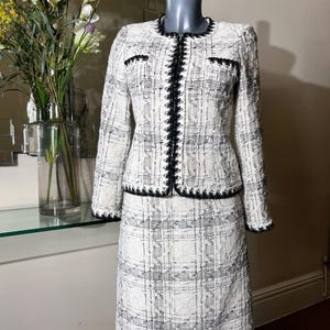 Custom tailor / ready made Women&#39;s Tweed Suit Jacket and Skirt Set - wedding guest wear, office evening business lady suit Plus size petite