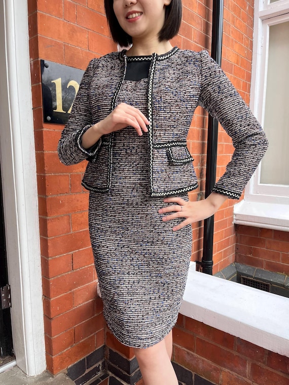 Anne Klein Dress With Blazer Set Long Navy Dress With Blazer Anne