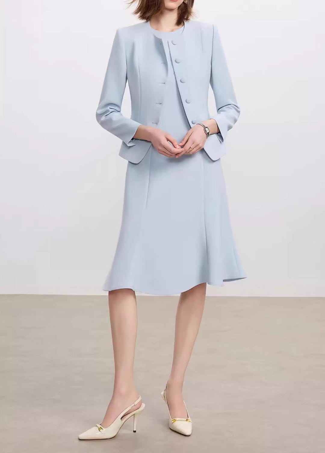formal suit dress for women Elegant Business Dress Suit M / Dark blue / Set
