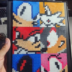 Sonic The Hedgehog perler bead art
