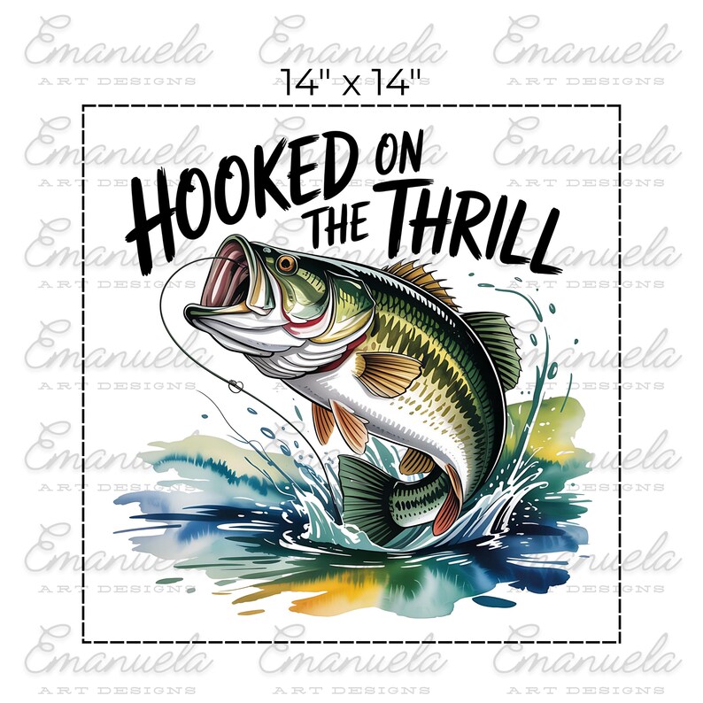 a fish jumping out of the water with the words hooked on the thrill