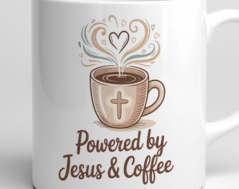 Jesus & Coffee Mug Wrap: Christian Faith PNG (Digital Download)