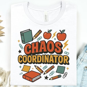 Chaos Coordinator Shirt – Funny Teacher Retro Graphic Tee