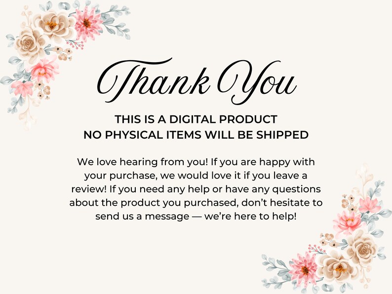 a thank card with a floral design