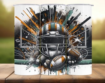 Envoltório de copo para dia de jogo de futebol: capacete esportivo, field goal PNG (download digital)