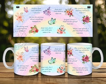 Bibel-Vers-Becher-Verpackung: Motivierendes christliches Geschenk (PNG Sofort-Download)