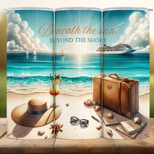 Summer Cruise Tumbler Wrap – 20oz Sublimation PNG (Straight & Tapered)