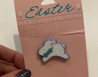 Vintage EASTER KEEPSAKE PIN Gibson Greetings Original Card Little Bunny Pin